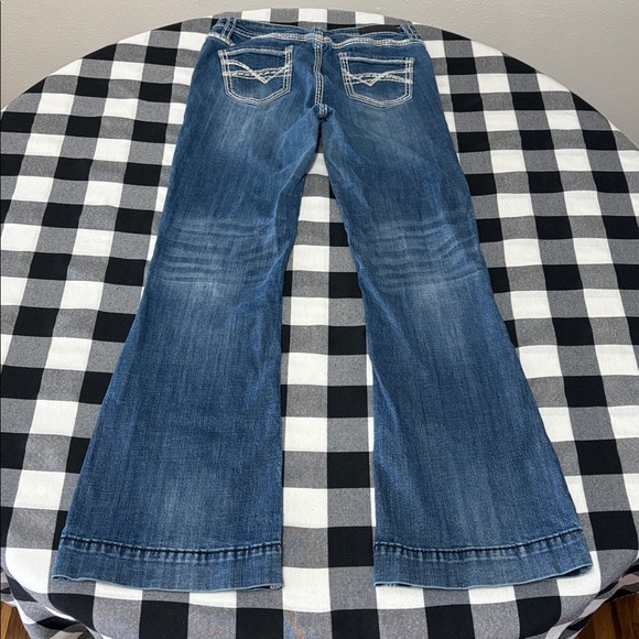 Rock & Roll Denim Mid Rise Trouser Cowgirl Bootcut Flare Jeans 28 x 32 Stretch - Picture 10 of 11